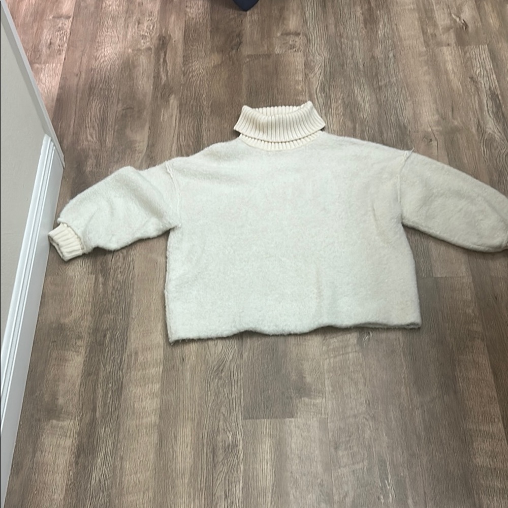 Free People Cozy Cream Turtleneck Sweater